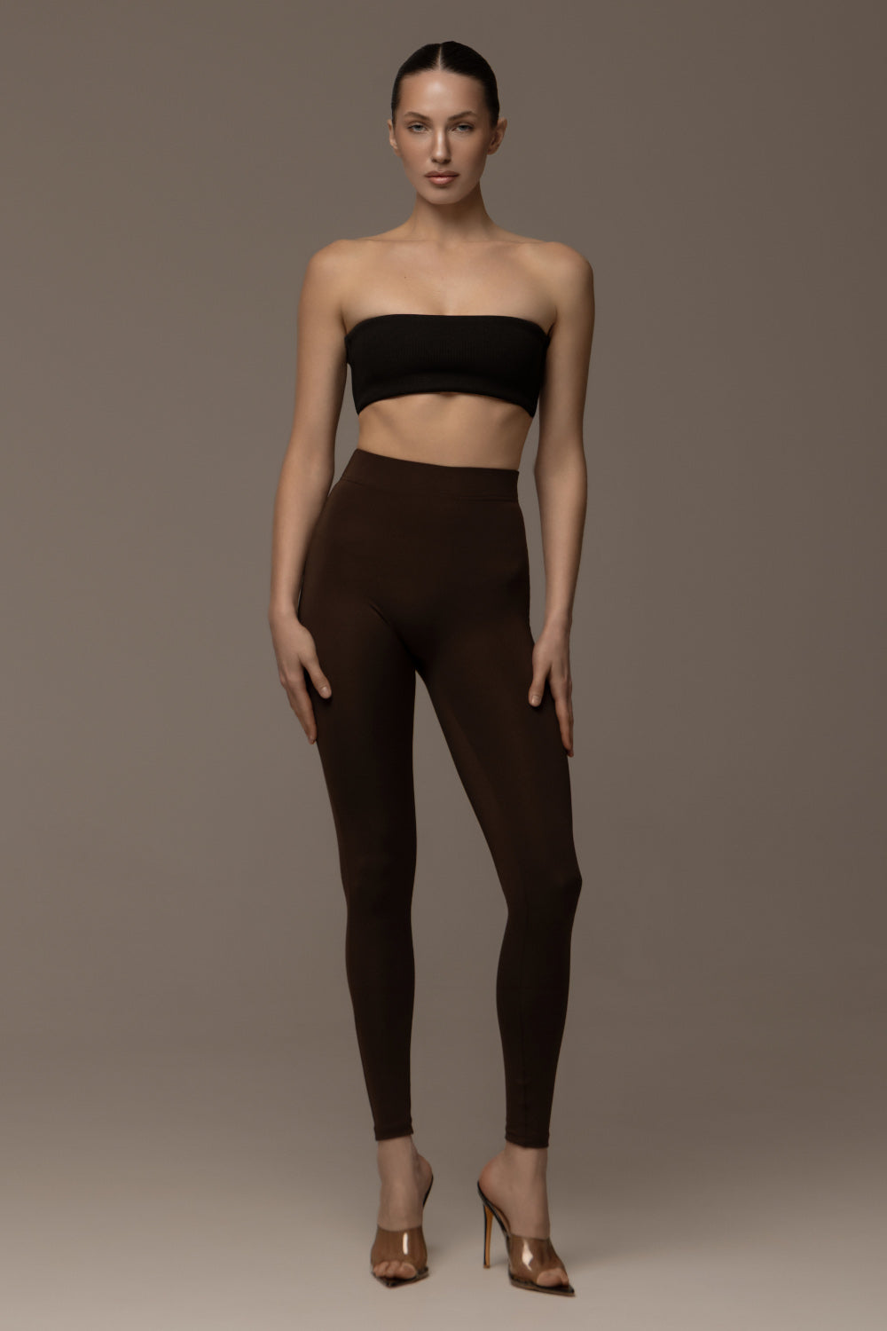 Matte brown leggings