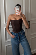 Brown corset top