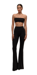 Flared pants matte black